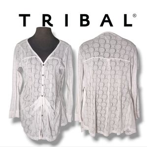 ⭐️ 4x for $20 Tribal Sheer Button Down Cover Up Cardigan